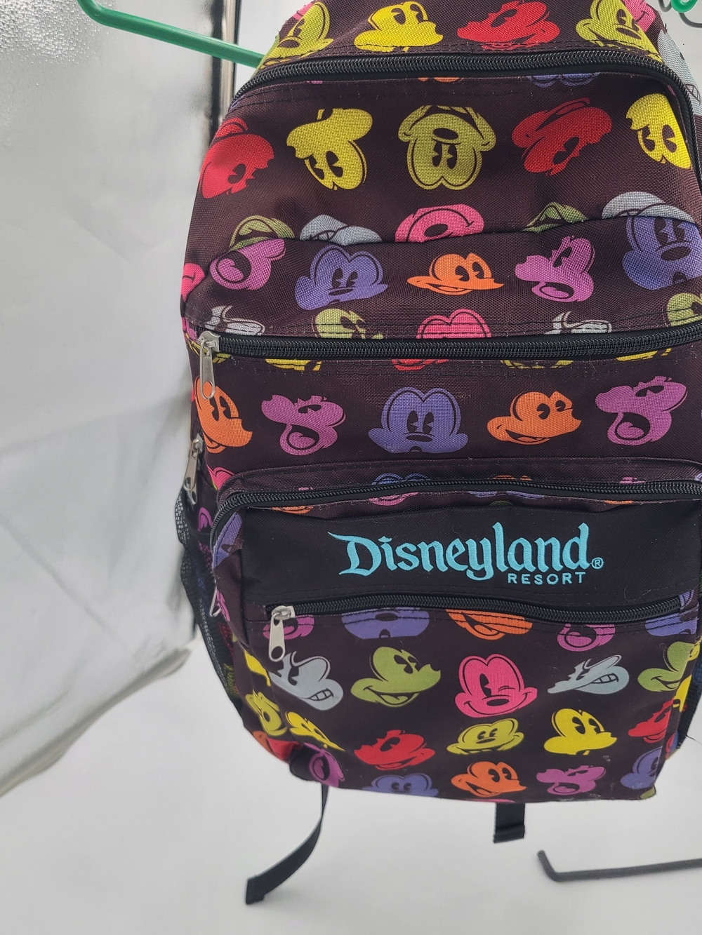 Black Multicolor Disneyland Resort Mickey Pattern Backpack